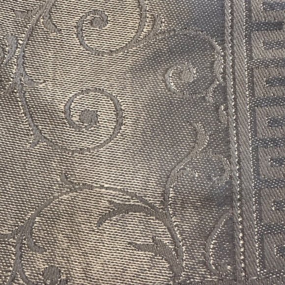 Sold🎈Damask Tablecloth Rectangular Floral Swirl Greek Key Border White - Picture 6 of 11